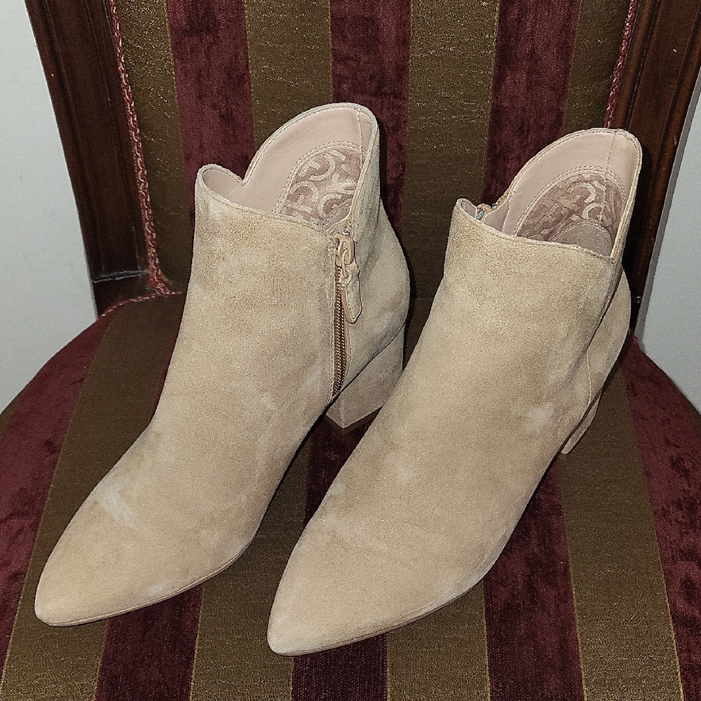 Cole Haan Beige Suede Ankle Booties
